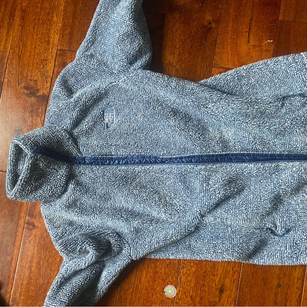Warm north face fleece blue white xs